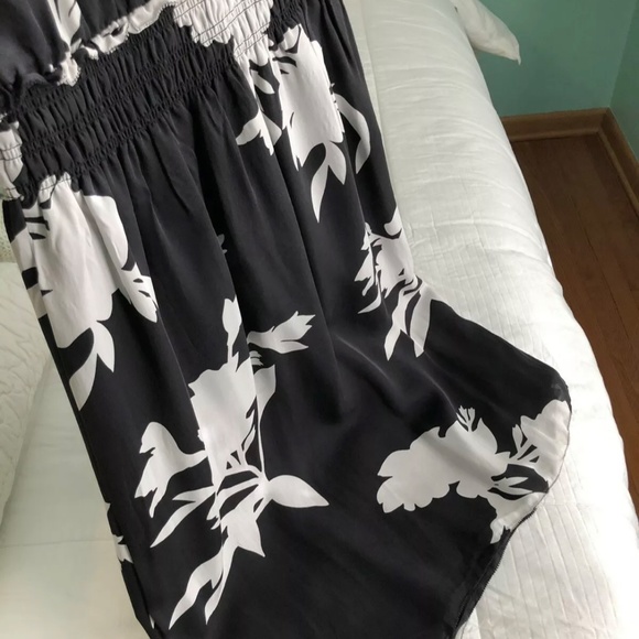 Joie Silk Jerelle Dress, Midi Halter, Side Slit, Black Floral, XS - Picture 5 of 9